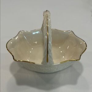 Cream and Gold Lenox Porcelain Basket